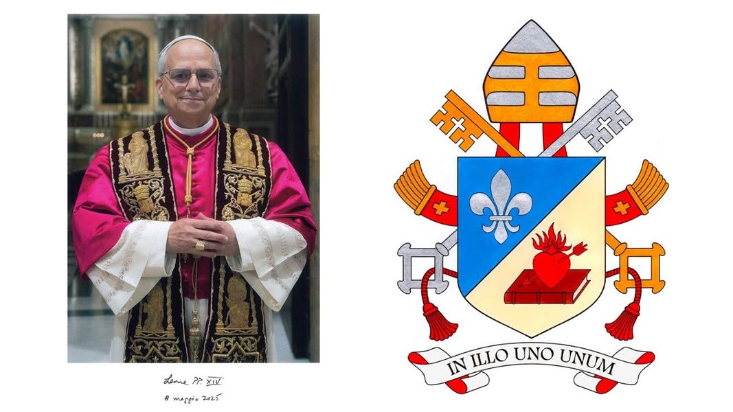 คติพจน์และตราสัญลักษณ์ของพระสันตะปาปาเลโอที่ 14 (Pope Leo XIV's motto and coat of arms)
